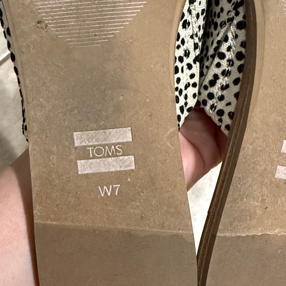 Toms Beige and Black Spotted Slip-On Mules - Picture 3 of 6